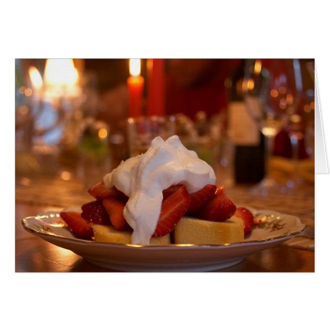 Cartão Morango Amortecida Com Sorvete (Frente Horizontal)