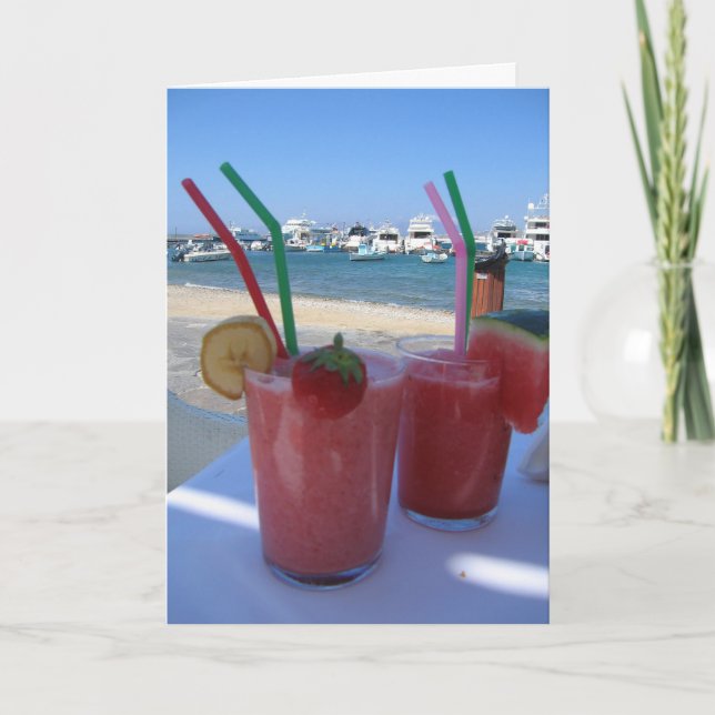 Cartão Morango Daiquiris, Mykonos, Grécia - (Frente)