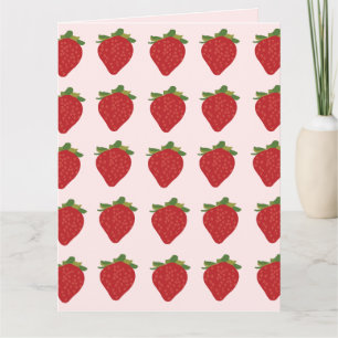Cartão Morango Doce Fruta Morangos Saudação