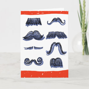 Cartão More Awesome than a Wall of Mustaches! Birthday
