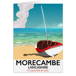 Cartão Morecambe, poster de viagens de terras retiradas d