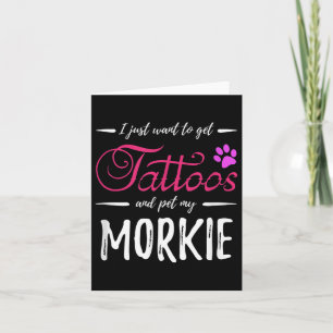 Cartão Morkie Dog Lover Tattoo Engraçado Cachorro Mãe Dom