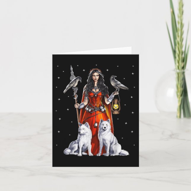 Cartão Morrigan Deusa Celta Mitologia Pagan Deidade De W (Frente)