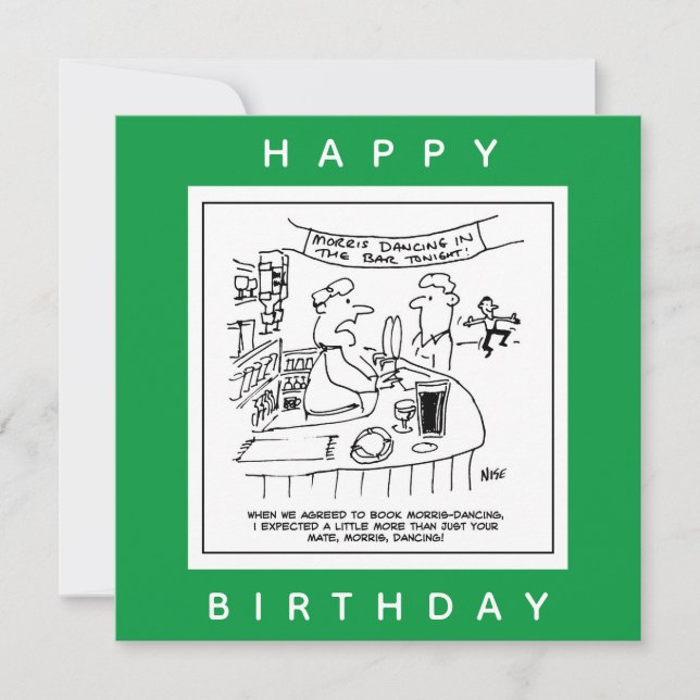 Cartão Morris Dançando em Pub. Tradicional Dança Morris (Frente)