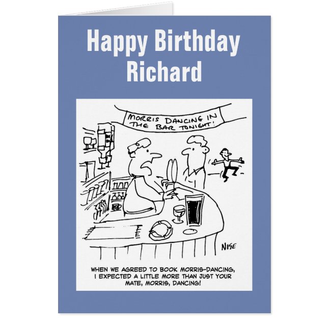 Cartão Morris Dançando em um Pub (Frente)