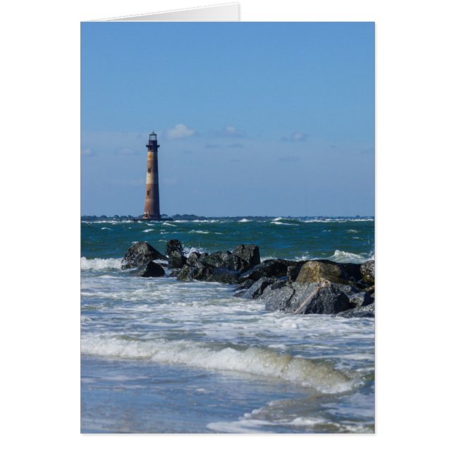 Cartão Morris Lighthouse Folly Beach (Frente)