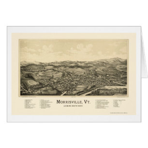 Cartão Morrisville, mapa panorâmico do VT - 1889