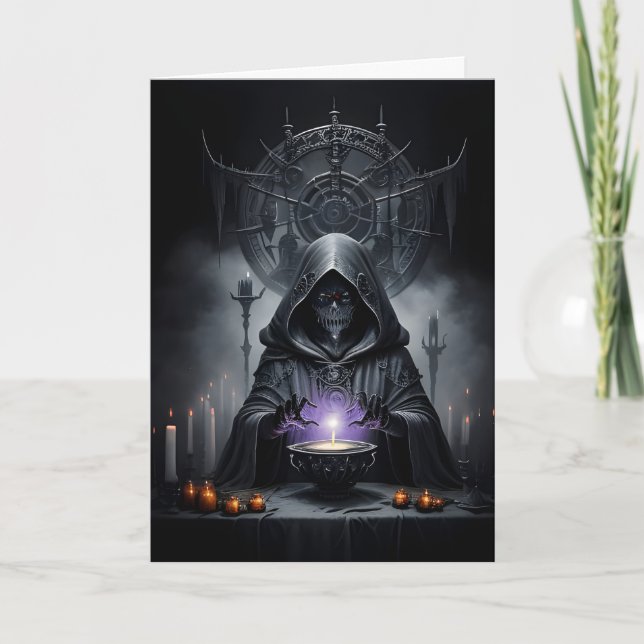 Cartão Morte Casta o Feitiço do Halloween (Frente)