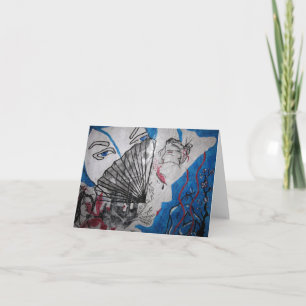 Cartão Morte de um vazio Notecard da gueixa