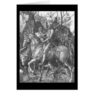 Cartão Morte do cavaleiro de Albrecht Durer e o diabo