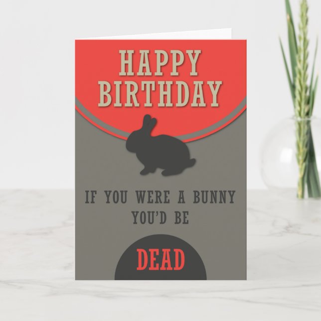 Cartão Morto Birthday Bunny (Frente)