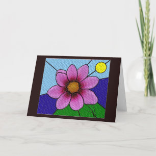 Cartão Mosaic Flower Greeting Card