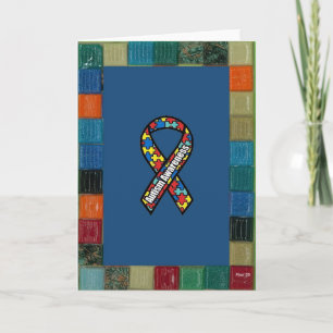 Cartão Mosaic Frame For Autism Awareness
