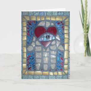 Cartão Mosaic Hamsa W/Heart and Evil Eye