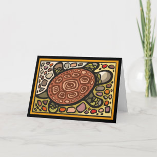 Cartão Mosaic Sea Turtle Greeting Cards