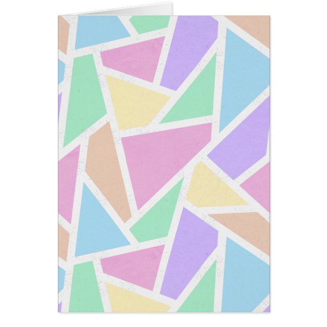 Cartão Mosaico arco-íris de pastel (Frente)