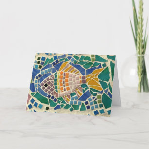 Cartão Mosaico de Peixe Colorido