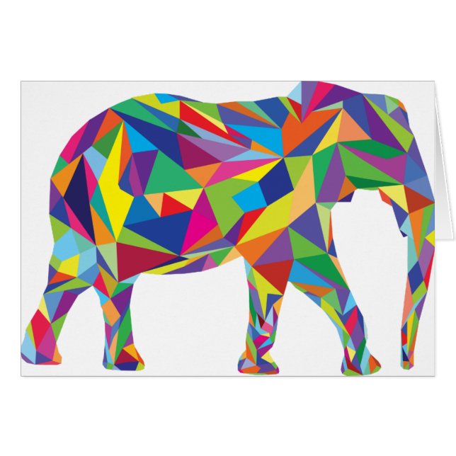 Cartão Mosaico do elefante (Frente Horizontal)