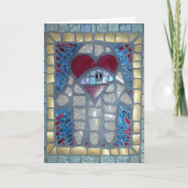 Cartão Mosaico Hamsa W/Heart e olho mau