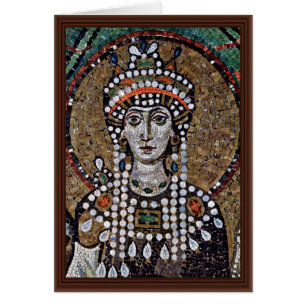 Cartão Mosaicos de Chor em San Vitale em Ravenna, Szene: