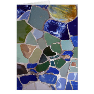 Cartão Mosaicos do azul de Antoni Gaudi