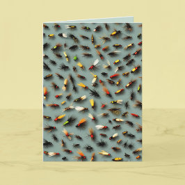 Cartão Moscas de Pesca - Dia de os pais Feliz