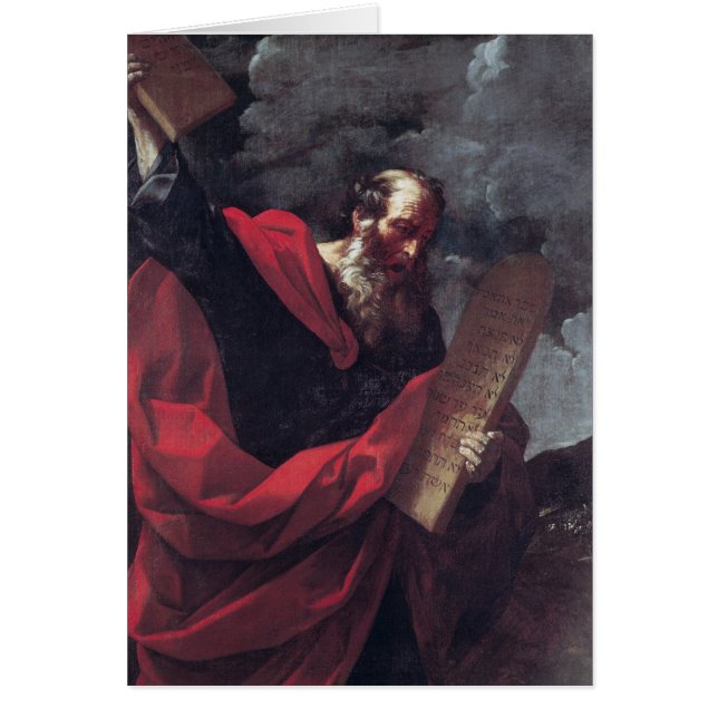 Cartão Moses com as tabuletas da lei (Frente)