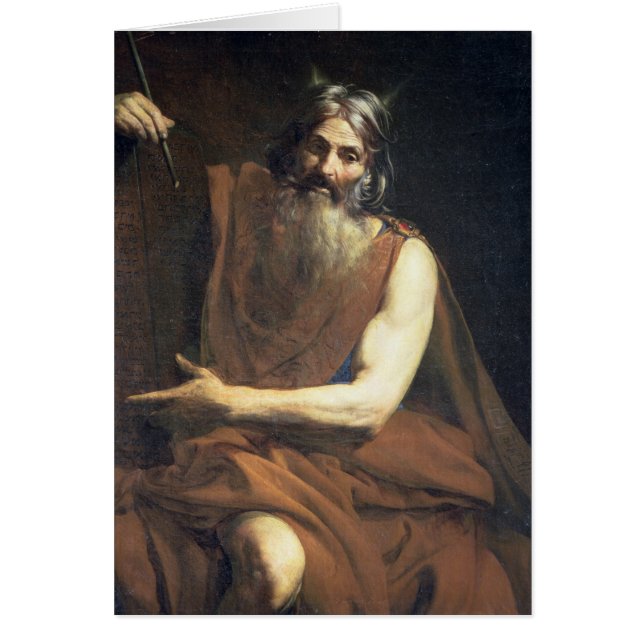 Cartão Moses com as tabuletas da lei, c.1627-32 (Frente)