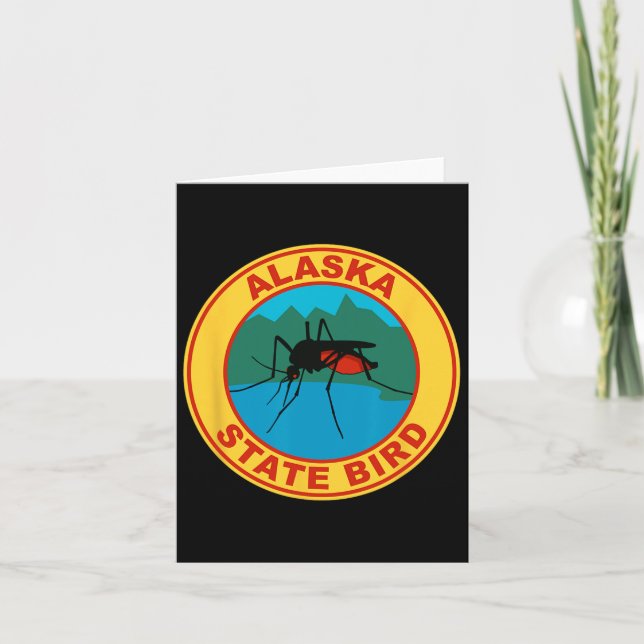 Cartão Mosquito-Pássaro Funny Alaska (Frente)