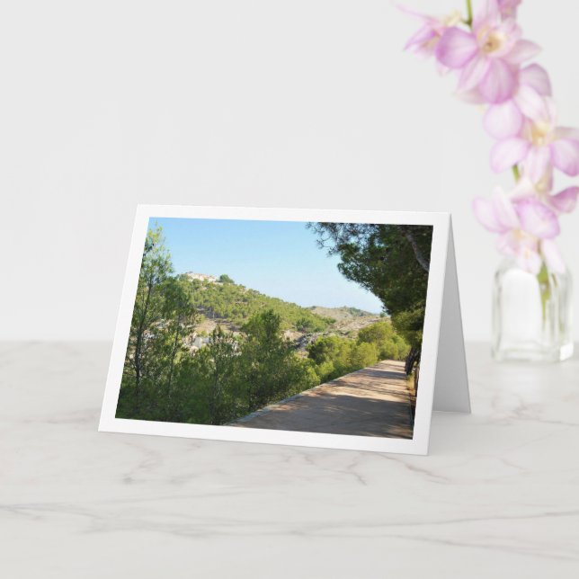 Cartão Mosteiro de São Miguel acima da cidade de Lliria,  (Orquídea)