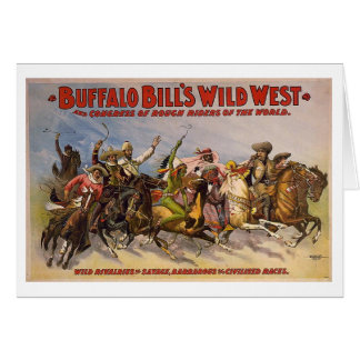 Cartão Mostra ocidental selvagem de Buffalo Bill