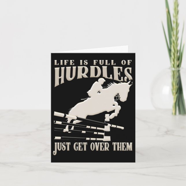 Cartão Mostrar Cavalo Jumping Cavaleiro Equestre Cavaleir (Frente)