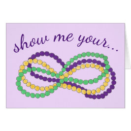 Cartão Mostre-me seu novo Orleans Mardi Gras Miçanga NOLA