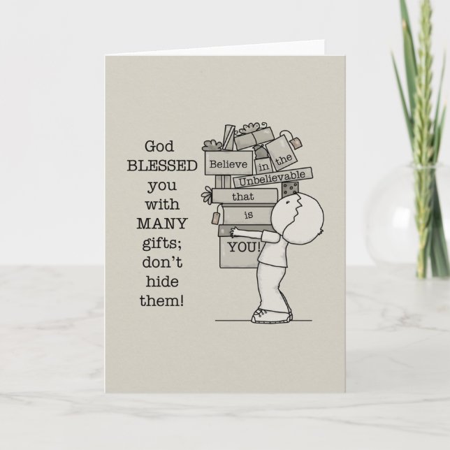 Cartão Mostre seus presentes (Frente)