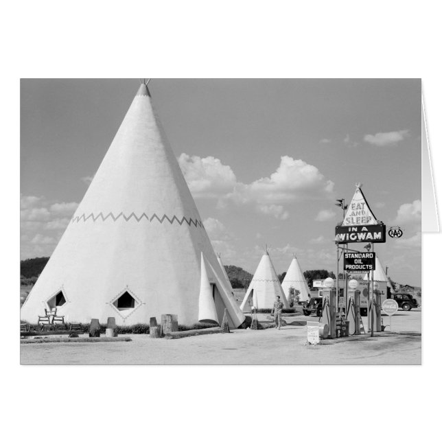 Cartão Motel Wigwam, 1940 (Frente Horizontal)