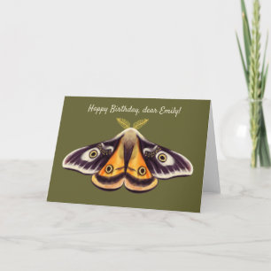 Cartão Moth Birthday Insect Art Goblincore Witchy Green