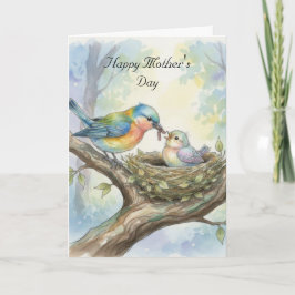 Cartão Mother and Baby Bird Mother's Day Card