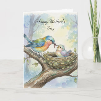 Cartão Mother and Baby Bird Mother's Day Card