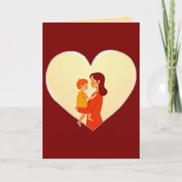 Cartão Mother and Child Love Illustration – Warm Family