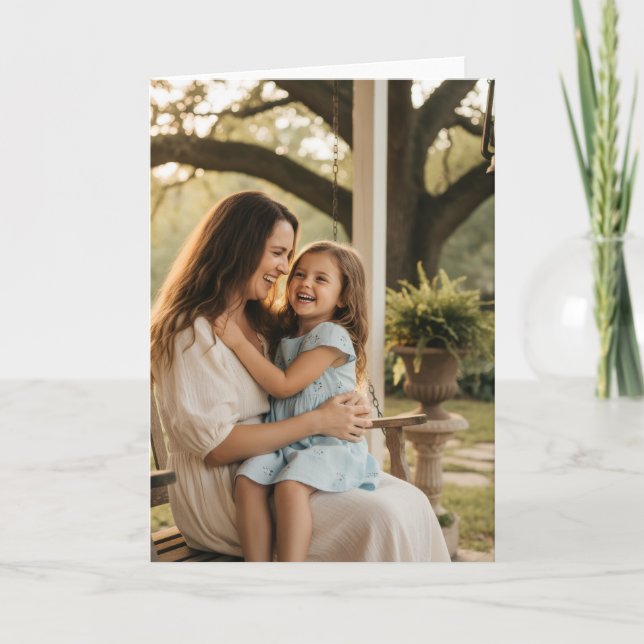 Cartão Mother daughter love photo mothers day family gift (Frente)