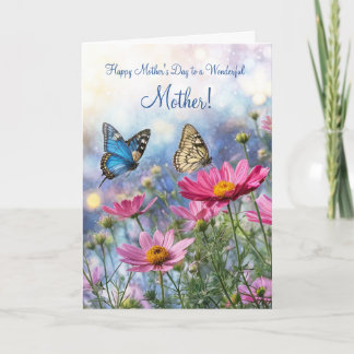 Cartão Mother or Mom Mothers Day with Garden Flowers 