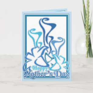 Cartão Mother’s Day Blue Calla Lily Bouquet Greeting Card