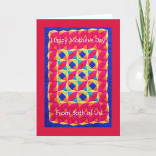 Cartão Mother's Day Card 'from Both of Us' - Quilt