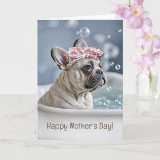 Cartão Mothers Day Cute and Fun Frenchie French Bull 