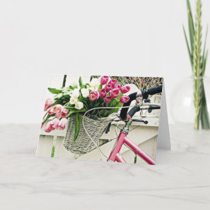 CARTÃO "MOTHER'S DAY" FOR A SPECIAL LADY-BIKE/FLOWERS TOO