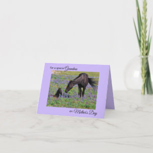 Cartão Mother's Day for Grandma Mare & Foal Photo Note