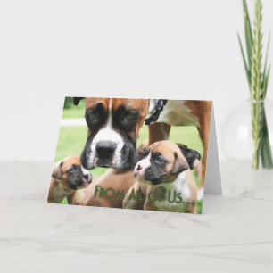 Cartão Mothers Day - From All of Us Boxer Puppies - Vindy