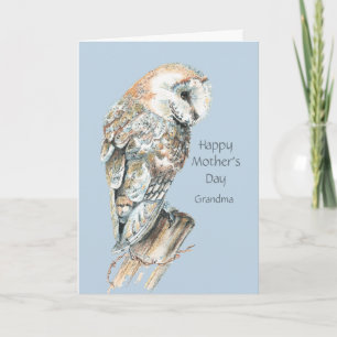 Cartão Mother's Day Grandma Humor Barn Owl Bird