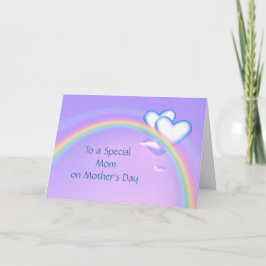Cartão Mothers Day Hearts on Rainbow Card
