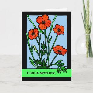 Cartão Mother's Day, Like a Mother to Me, Red Poppies
